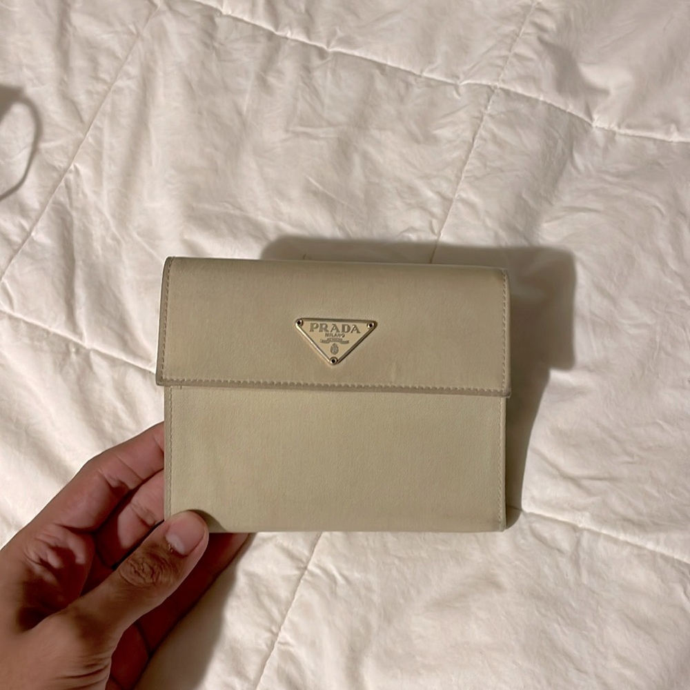 Prada Tri-fold leather wallet - Cream/Tan